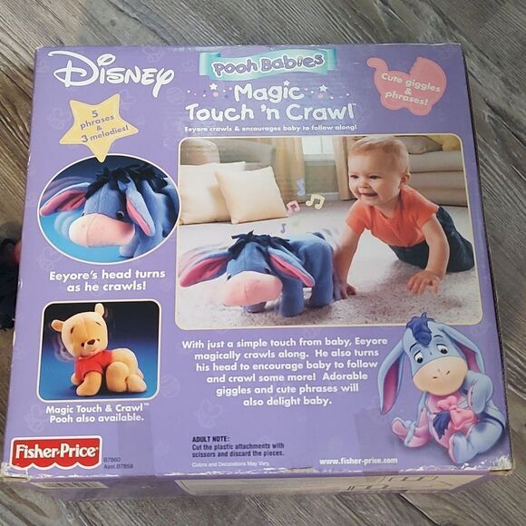 Disney Pooh Babies Magic Touch N Crawl Eeyore NIB Rare Vintage - Picture 8 of 13